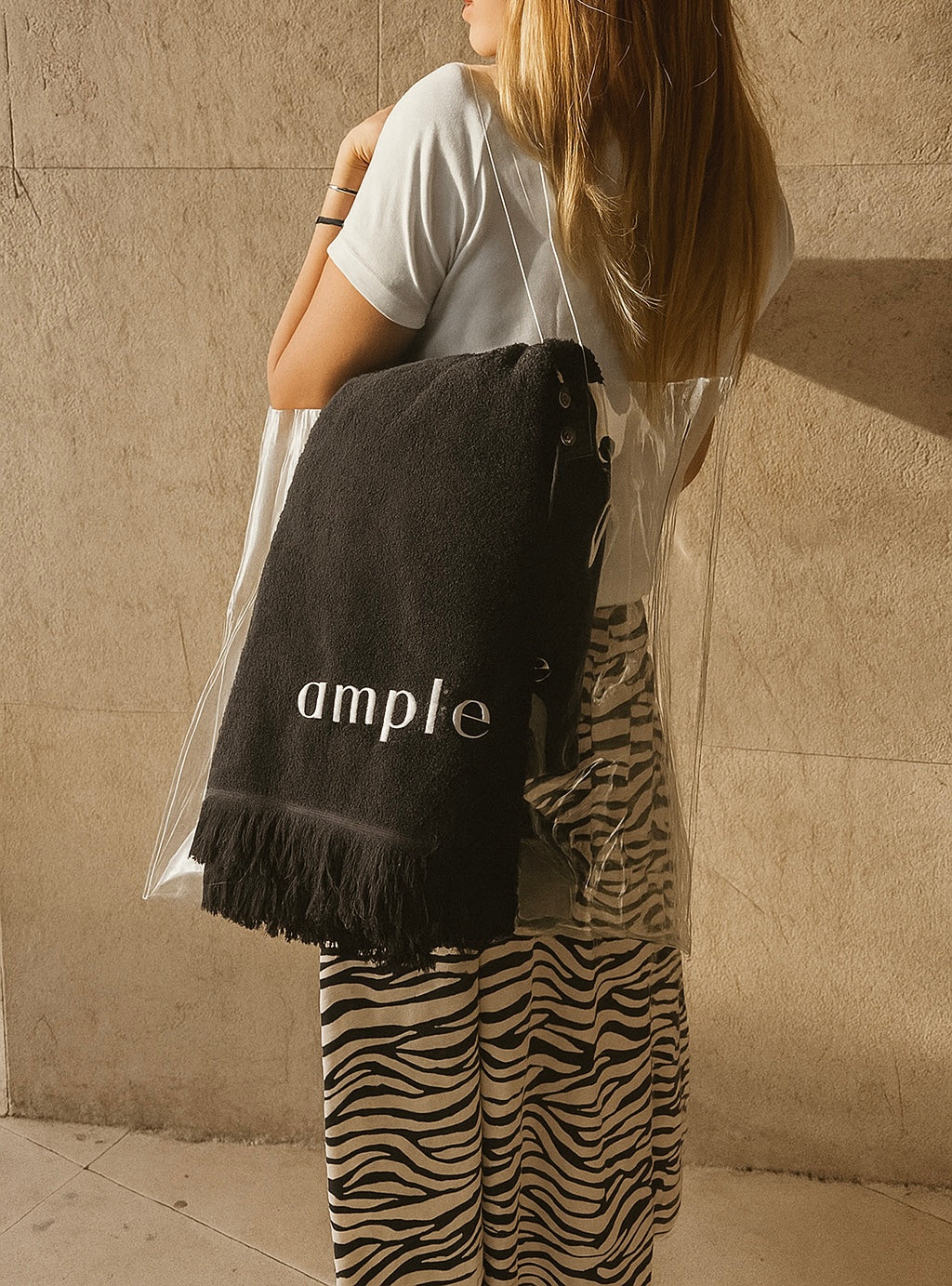 SST Deep Black Plush Beach Towel